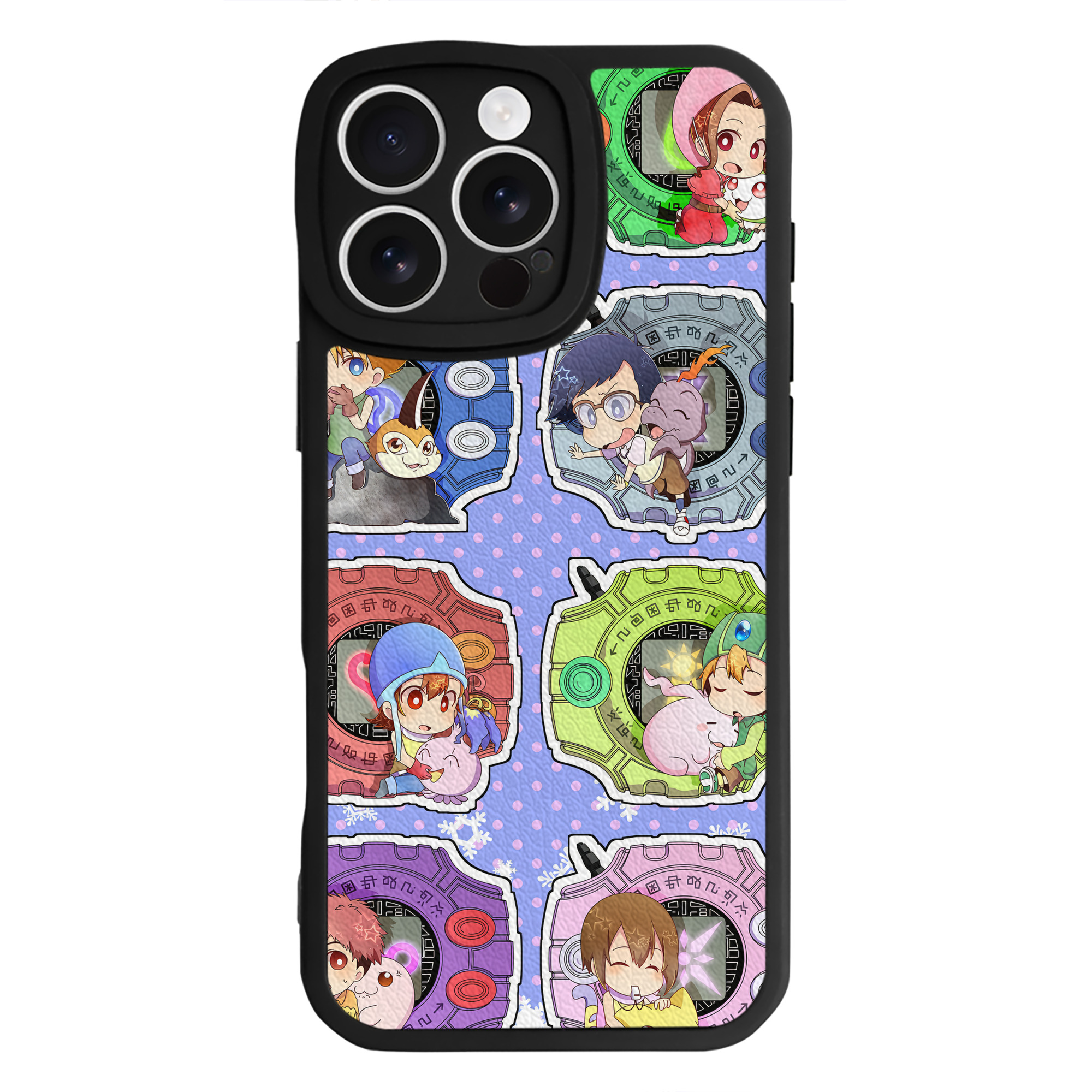 （画像用） Digimon デジタルモンスター/デジモン 【iPhone 16シリーズ対応】シリコンスマホケース（レザー調） 材質：シリコン
